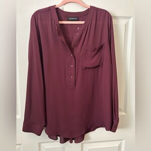 Lane Bryant Burgundy Blouse 18